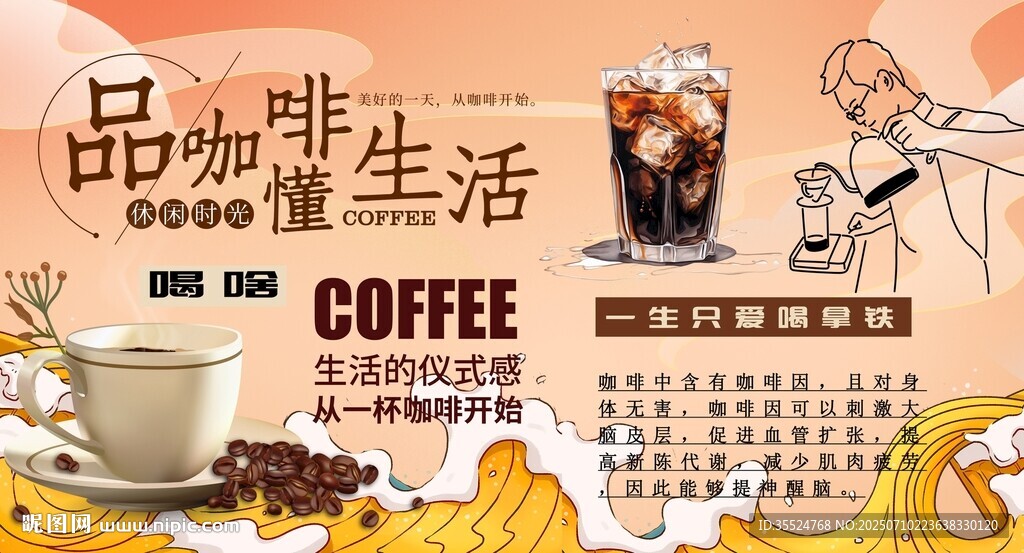 咖啡背景墻