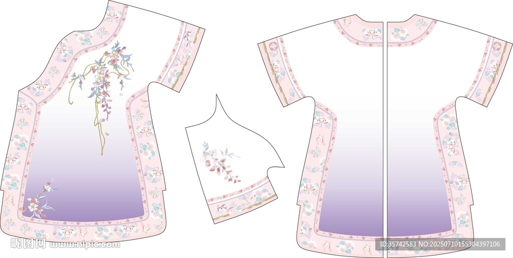 中式刺繡短袖上衣設(shè)計圖