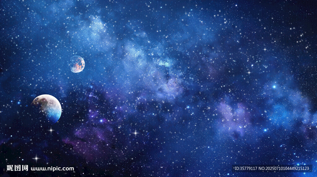 藍色宇宙星空背景墻