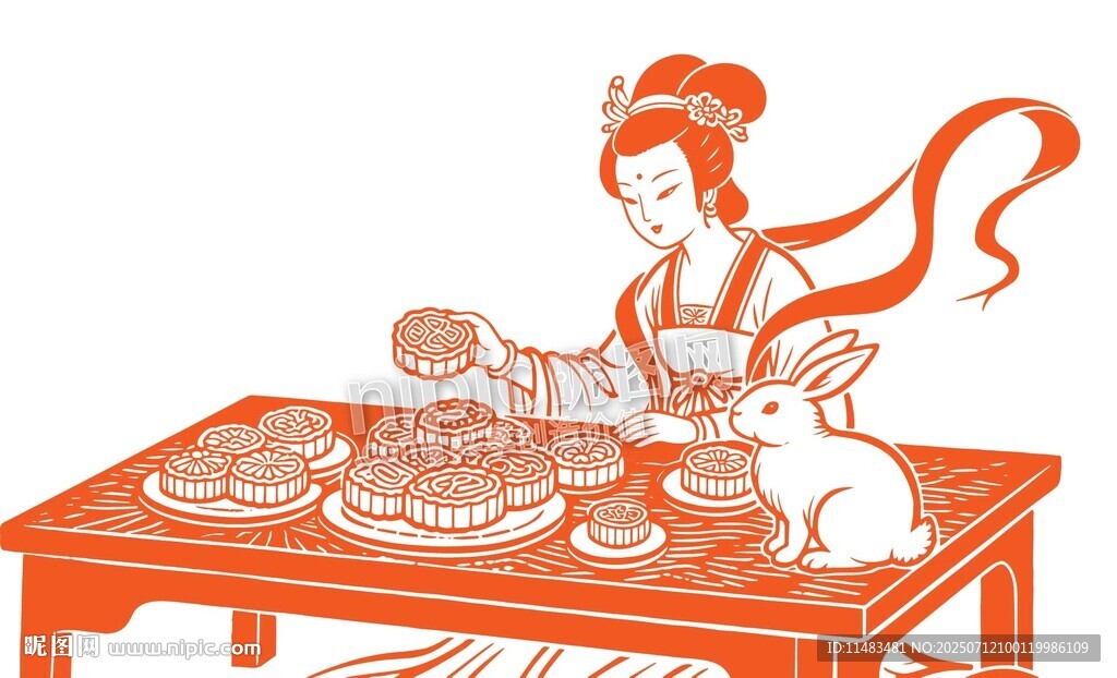 嫦娥玉兔品嘗月餅