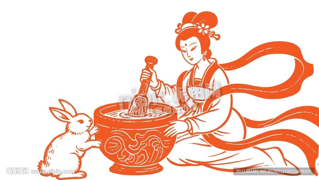 嫦娥玉兔圖