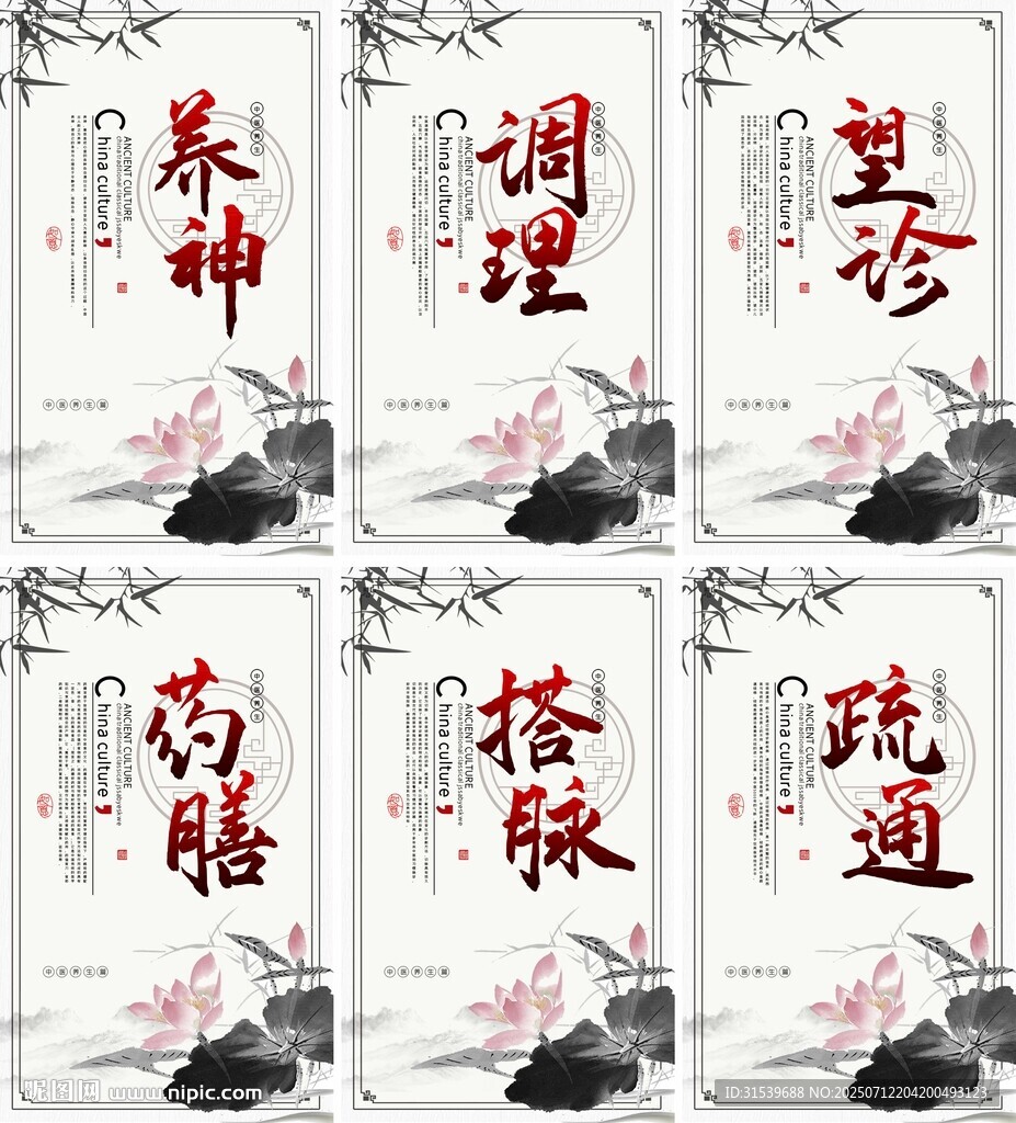 中醫(yī)養(yǎng)生文化六件套展板