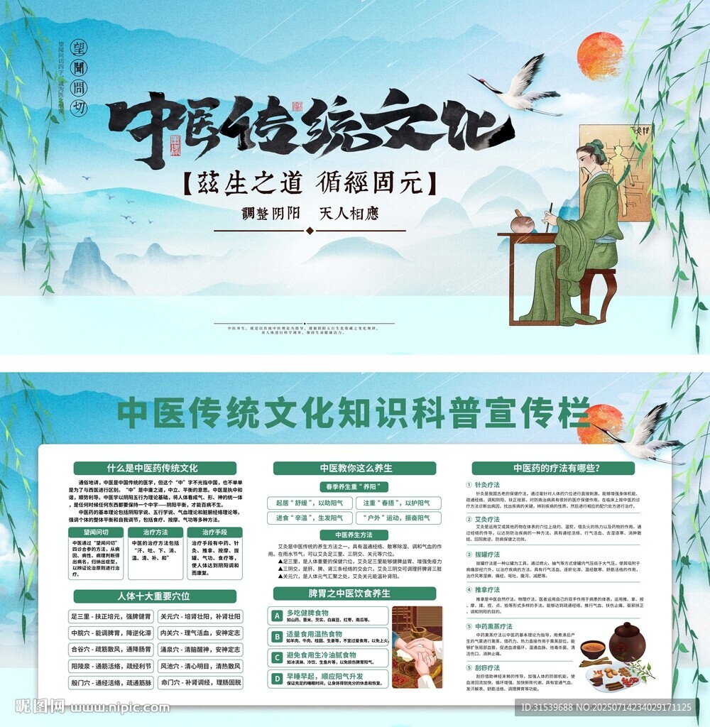 中醫(yī)傳統(tǒng)文化岐黃杏林三伏天展板