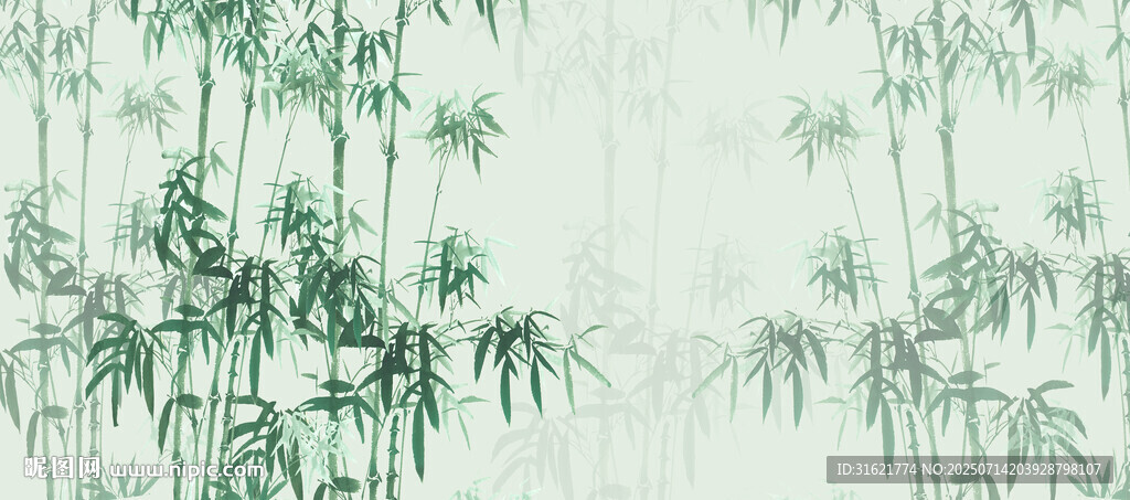新中式水墨竹子