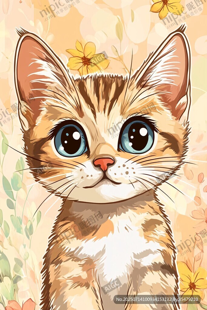 可愛小貓咪插畫
