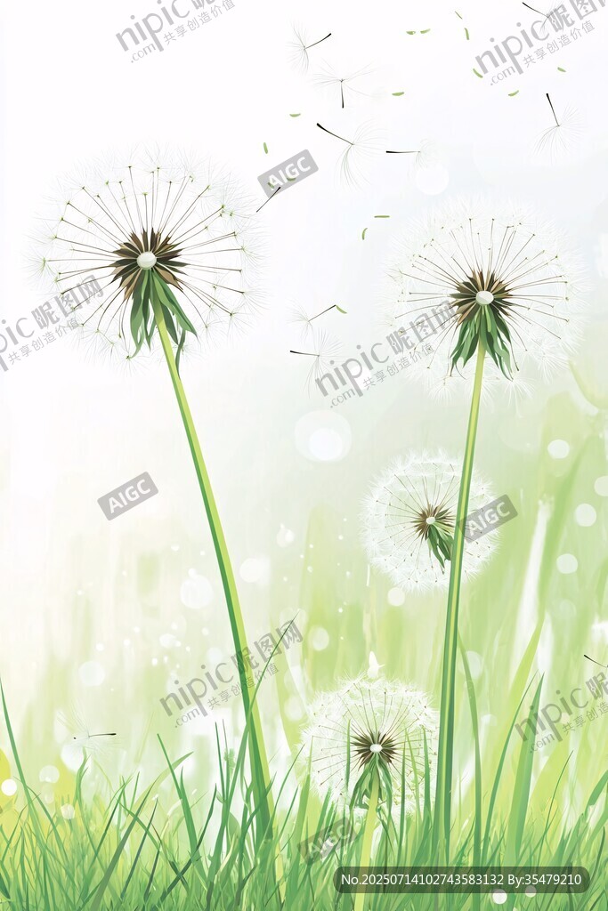 輕盈蒲公英 飄灑在綠野