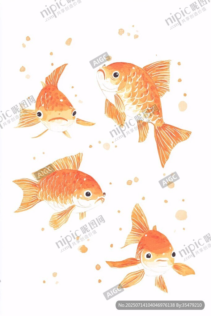 靈動金魚在水中嬉戲