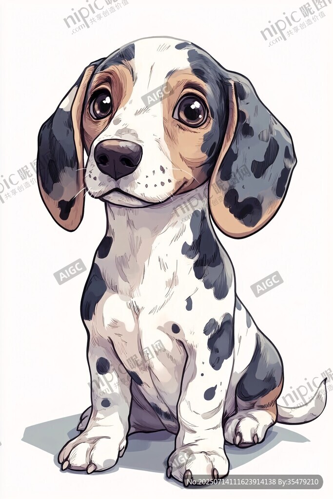 可愛斑點小狗插畫形象