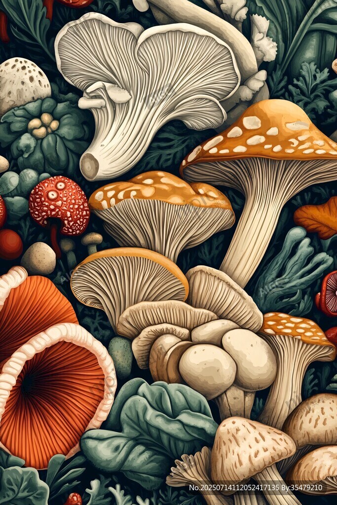 奇幻蘑菇森林微觀世界