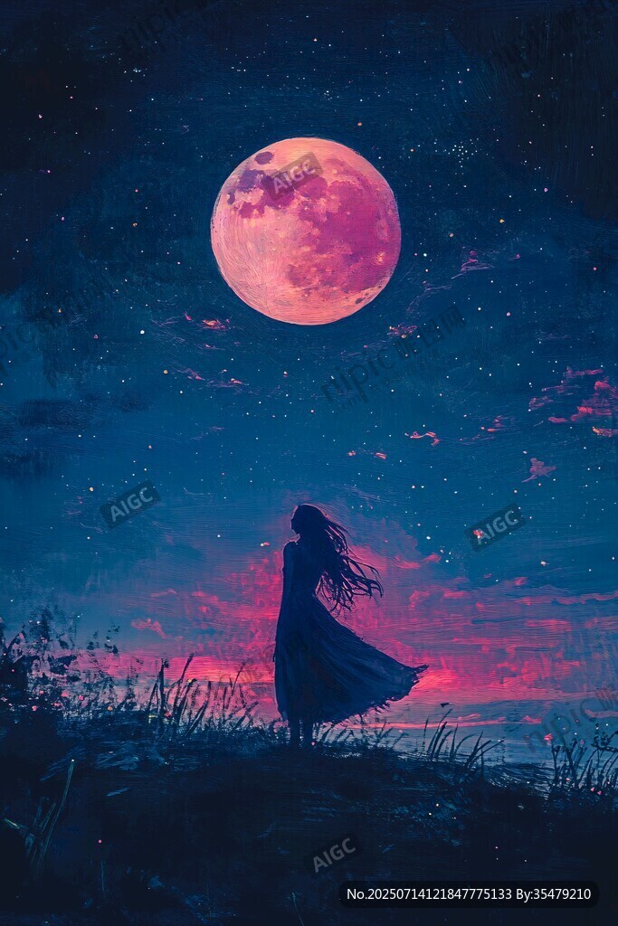 月下獨影 夢幻夜色之美