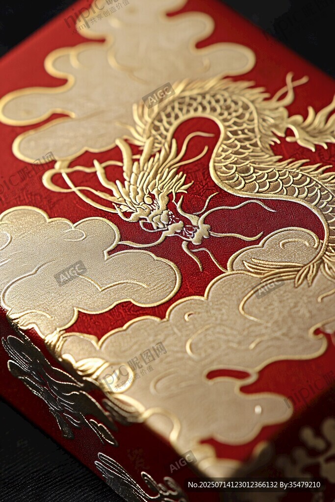 紅底金龍紋精致禮盒