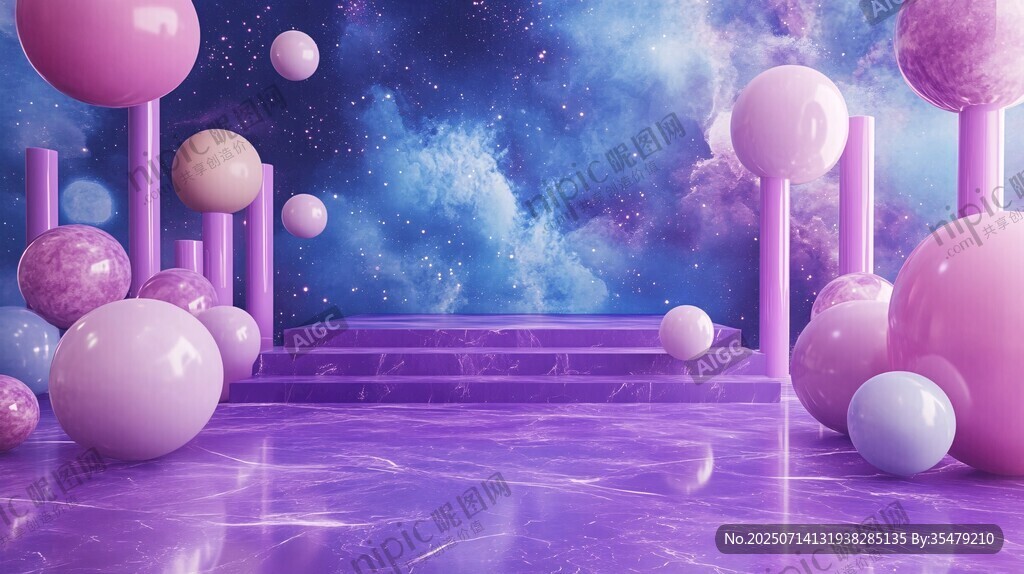 夢(mèng)幻紫色星球風(fēng)展示場景