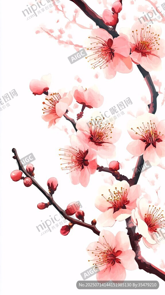 粉嫩桃花枝 春日爛漫景