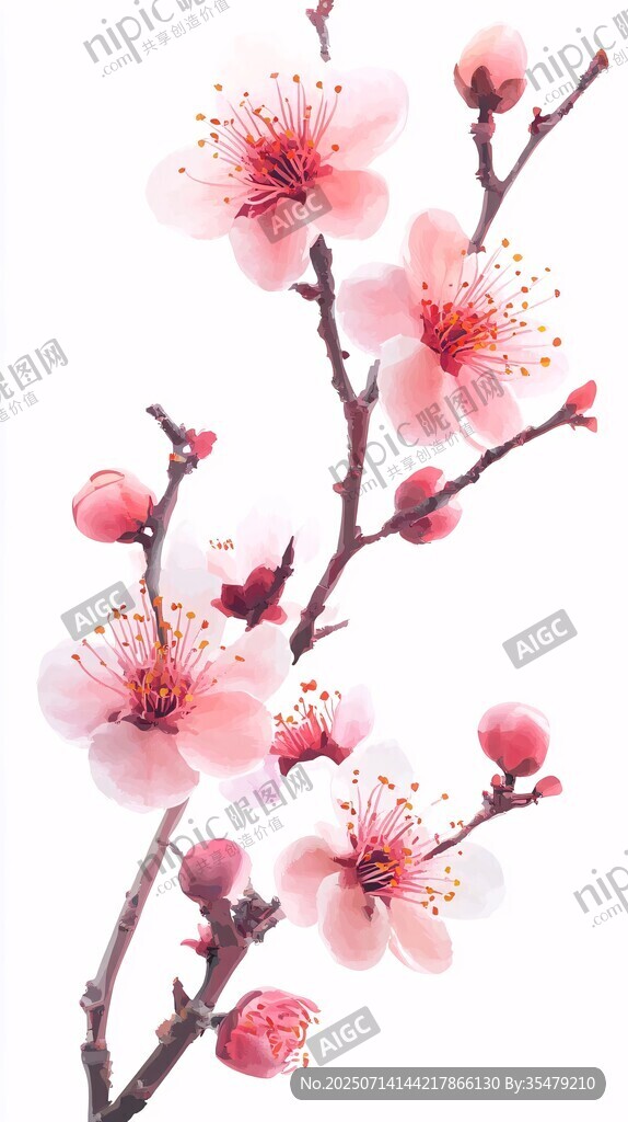 粉色桃花枝 柔美爛漫