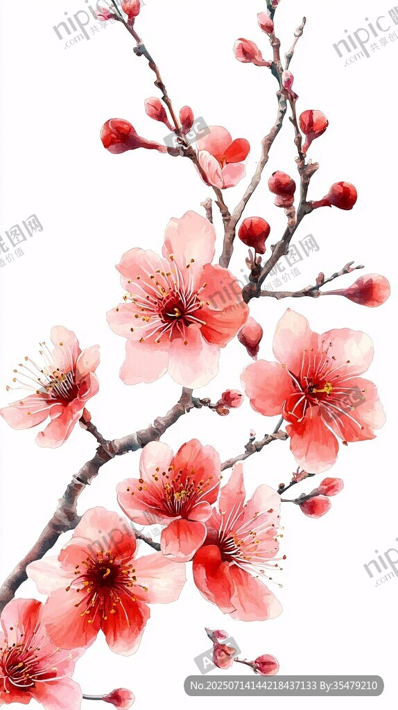 粉色桃花枝