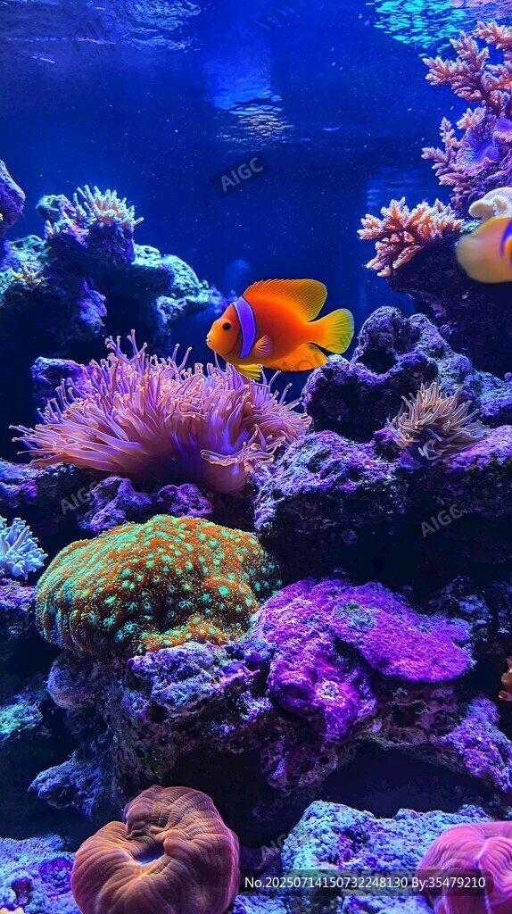 夢(mèng)幻海底世界中的多彩魚群