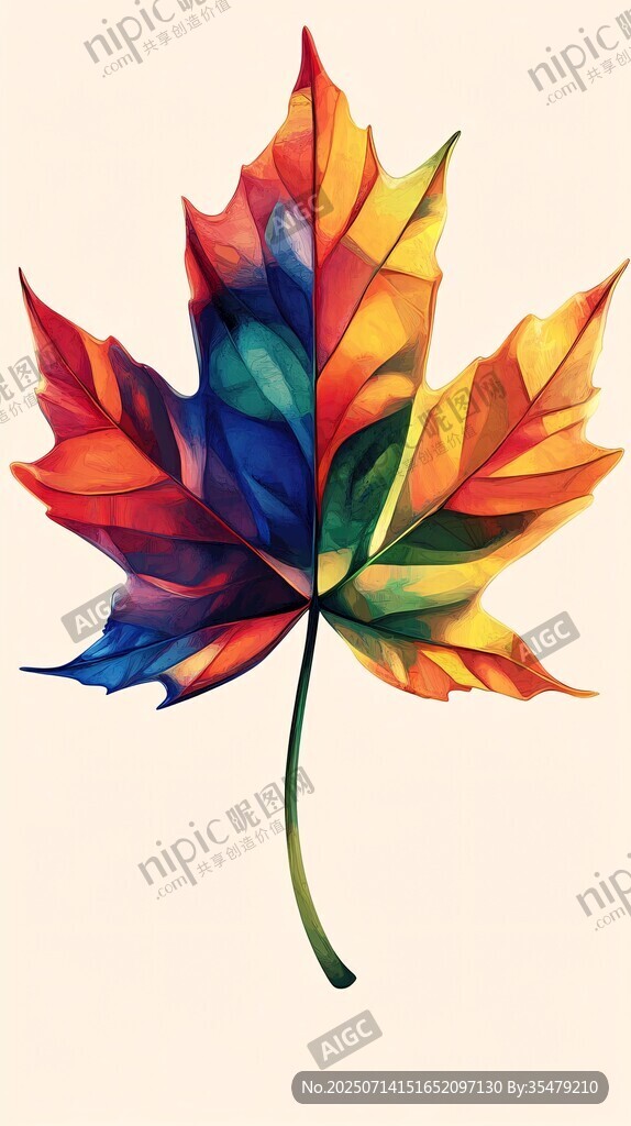 多彩楓葉插畫