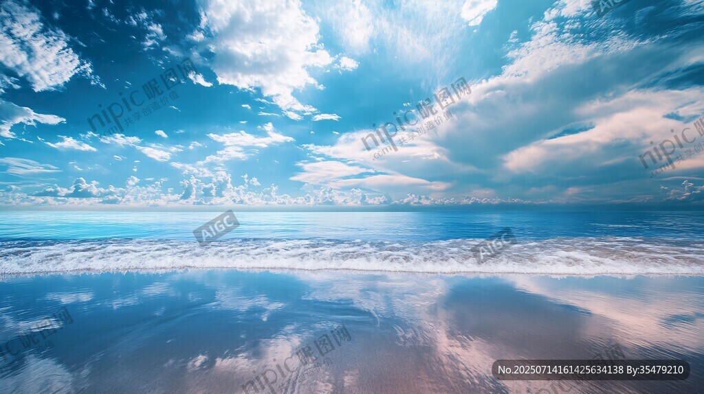 夢(mèng)幻海濱風(fēng)光 天空與海浪