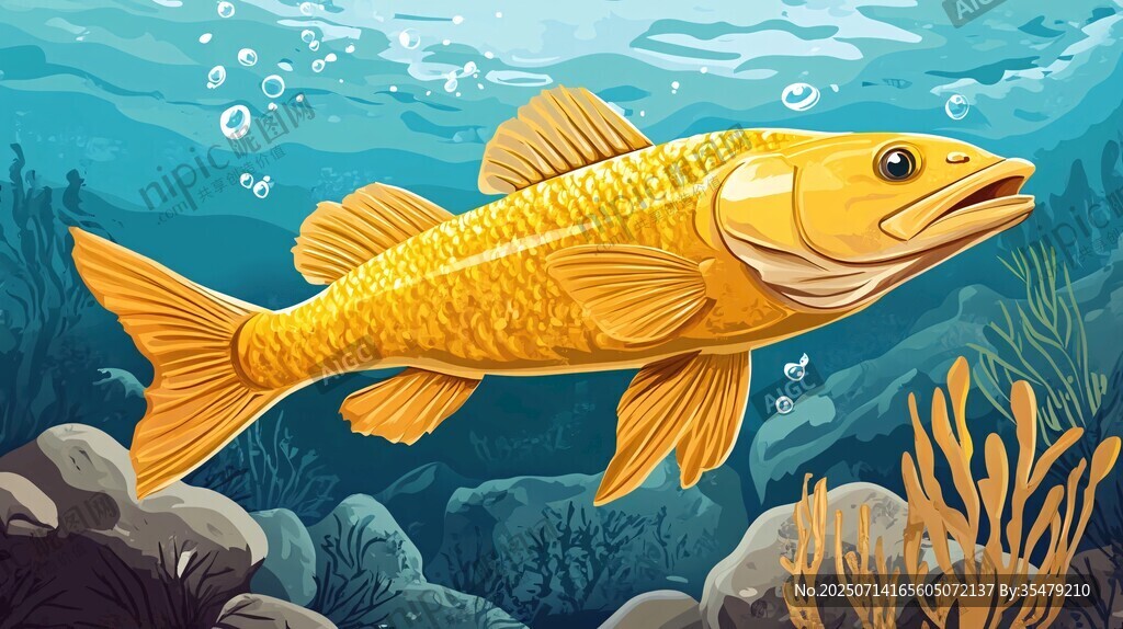 金色大魚(yú)暢游海底世界