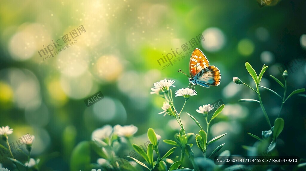 蝶舞花叢間