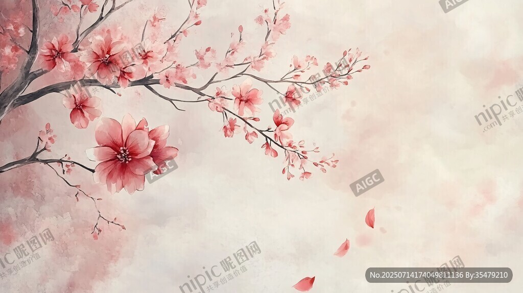 春日綻放的嬌艷粉色花朵