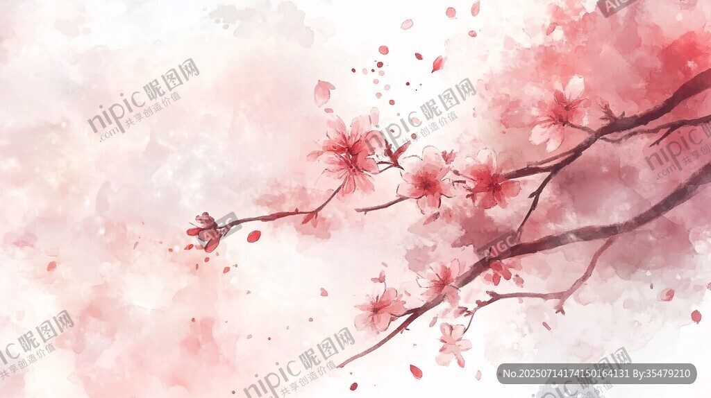 水墨櫻花枝 詩意浪漫風(fēng)