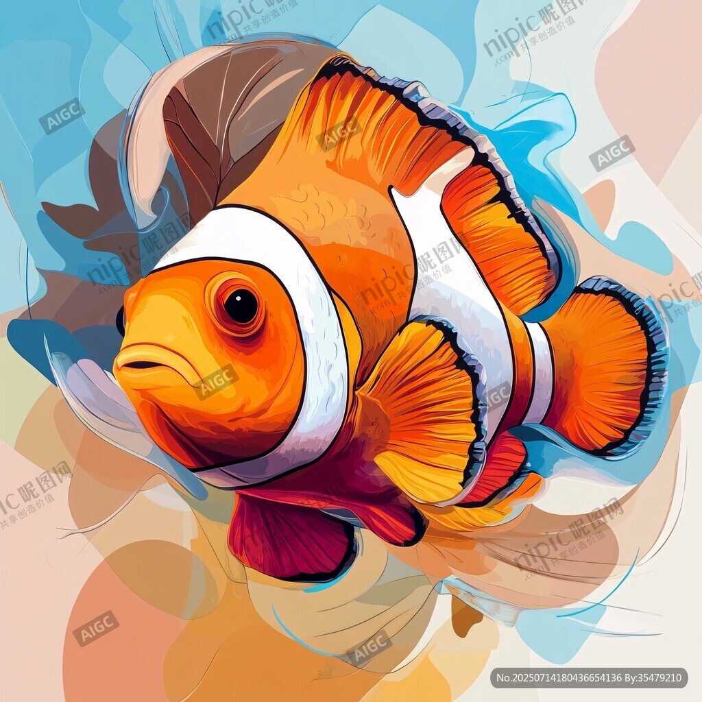 夢幻小丑魚插畫