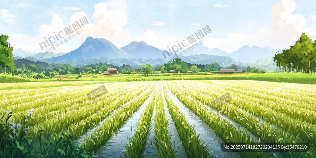 田園稻田風(fēng)光如畫