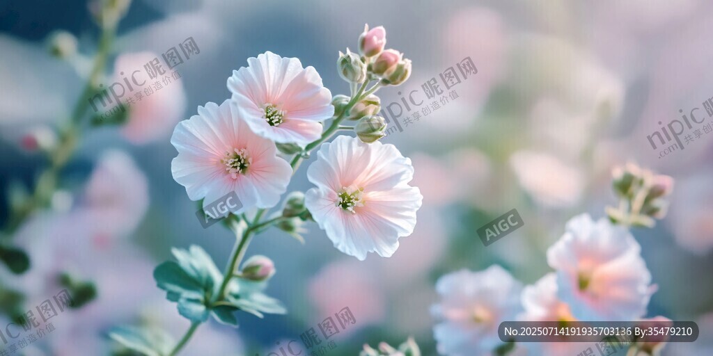 粉色蜀葵綻放夢幻美景
