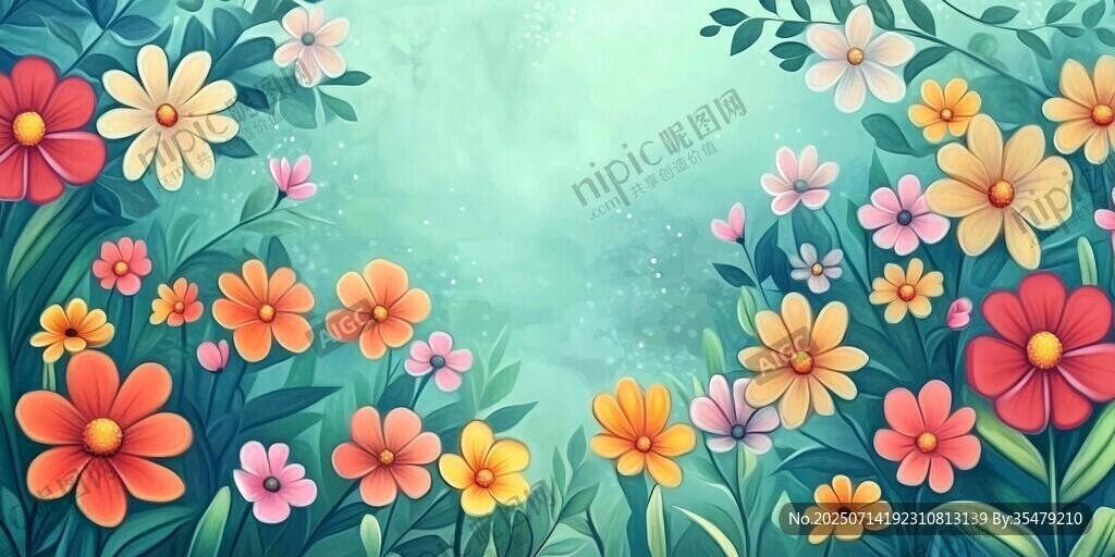 繽紛花卉背景圖
