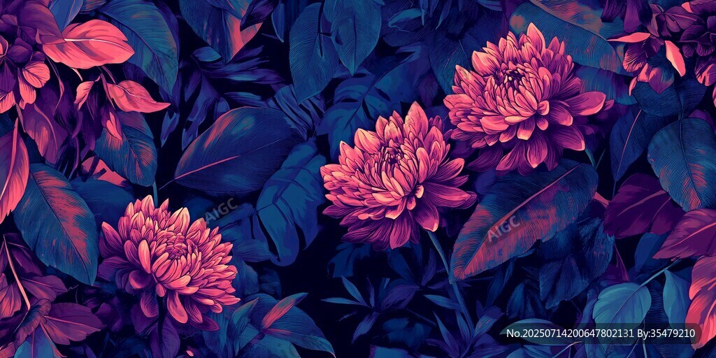 夢幻紫調(diào)花卉植物背景圖