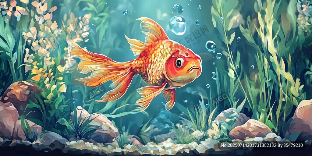 夢(mèng)幻金魚暢游水下世界