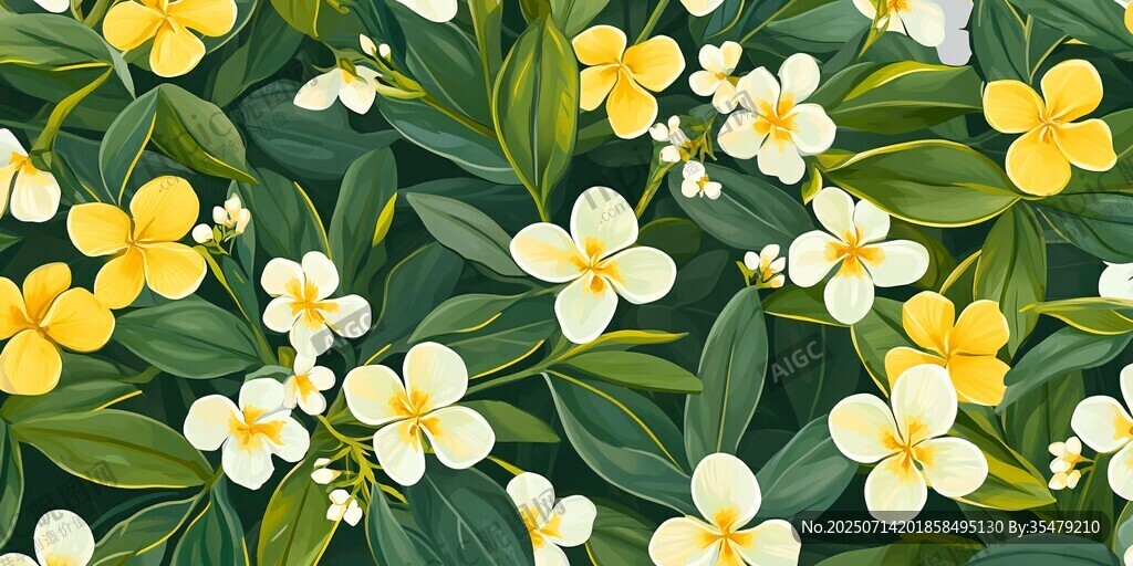 清新雞蛋花花卉圖案背景