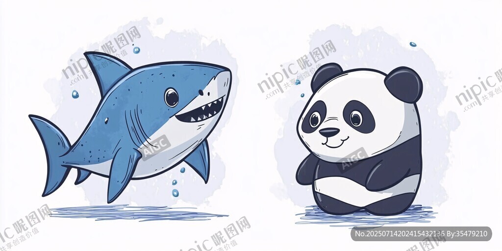 鯊魚(yú)與熊貓的可愛(ài)同框
