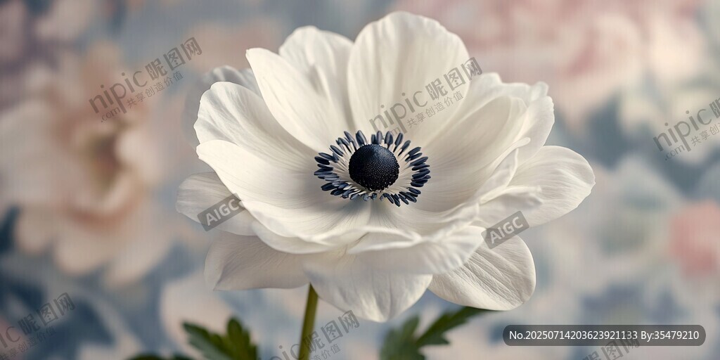 白色銀蓮花特寫(xiě)