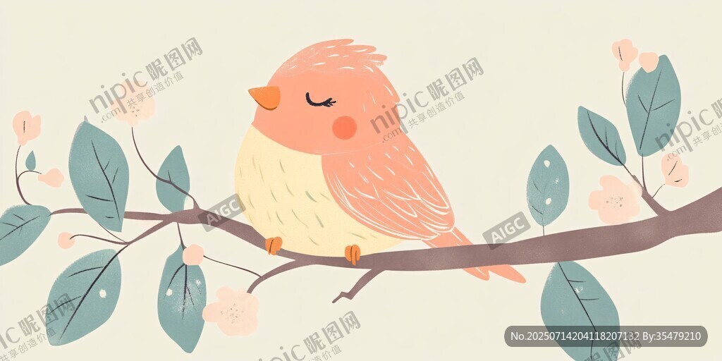 枝頭小憩的可愛小鳥