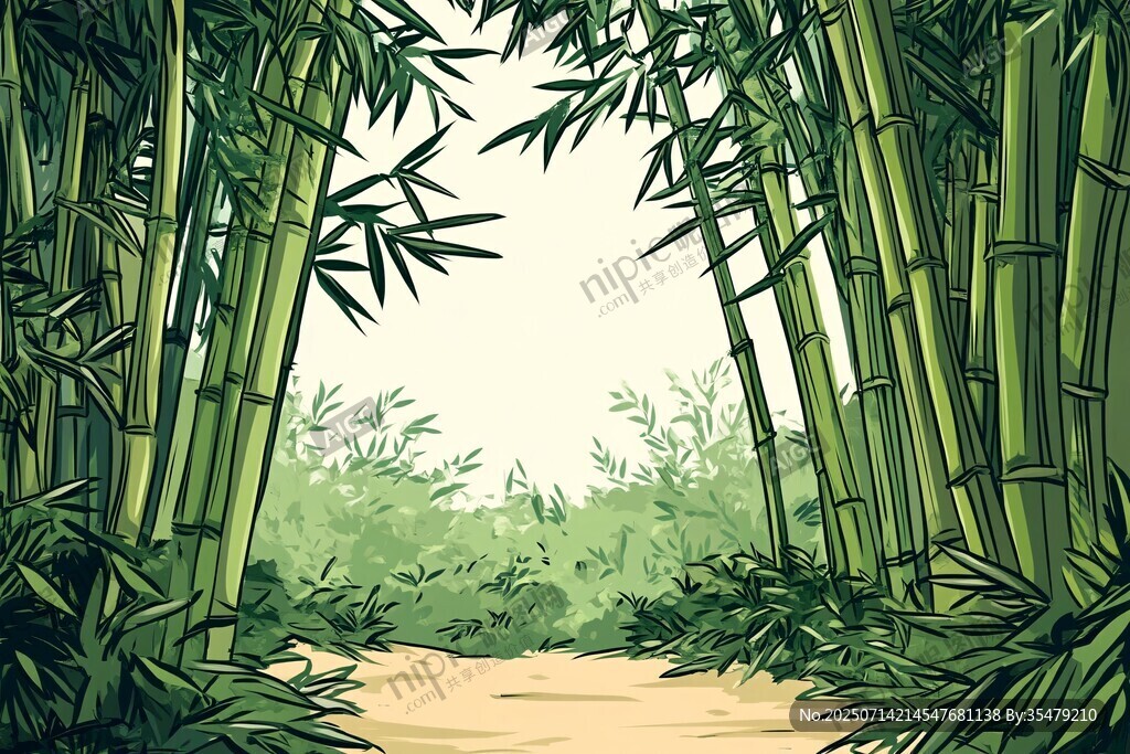 竹林小徑 清幽自然之景