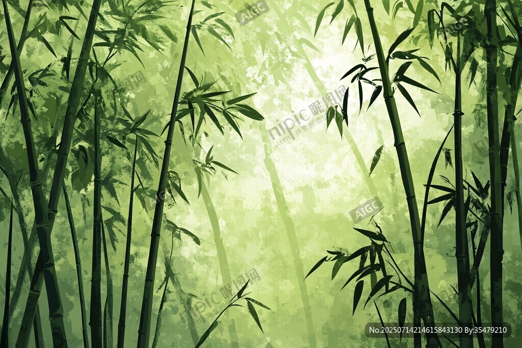 翠綠竹林間的清新自然景