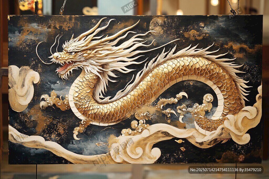 金色祥龍壁畫 盡顯威嚴(yán)