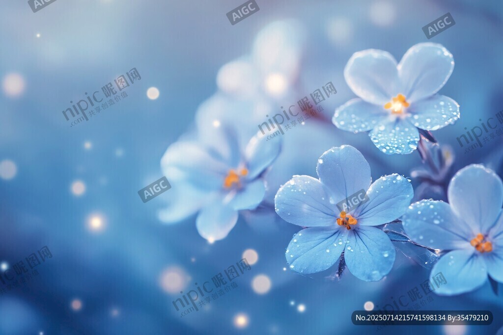 藍色小花 清新夢幻的綻放