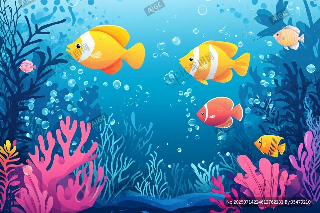 海底多彩魚群與珊瑚世界