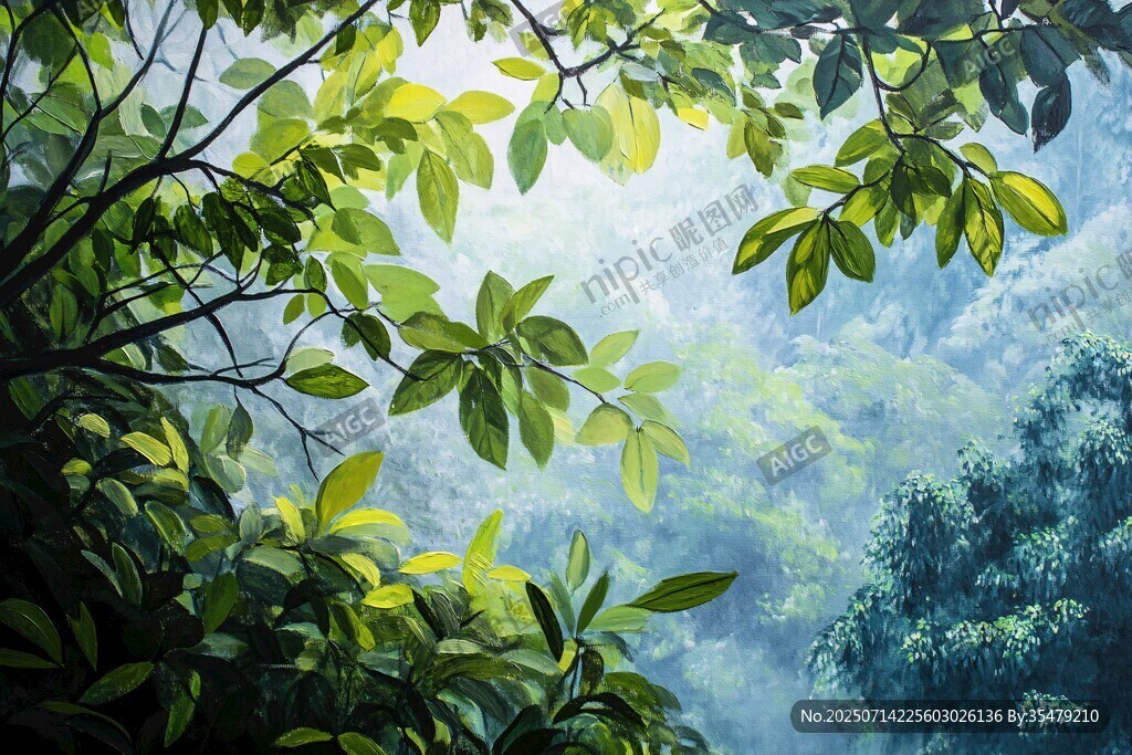 森林綠意 枝葉間的清新景致