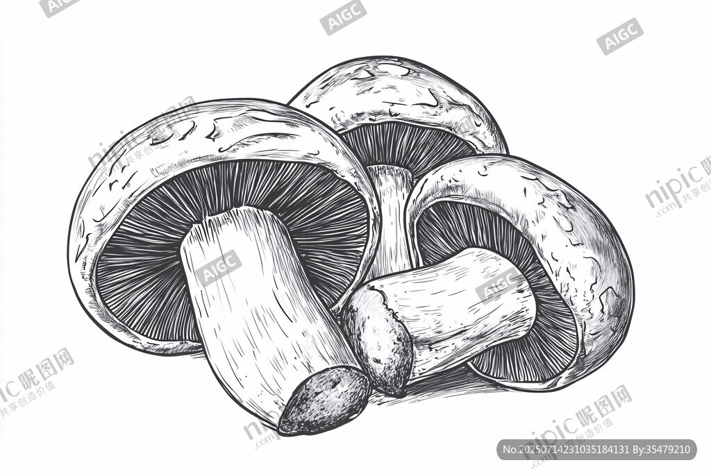 手繪蘑菇插畫