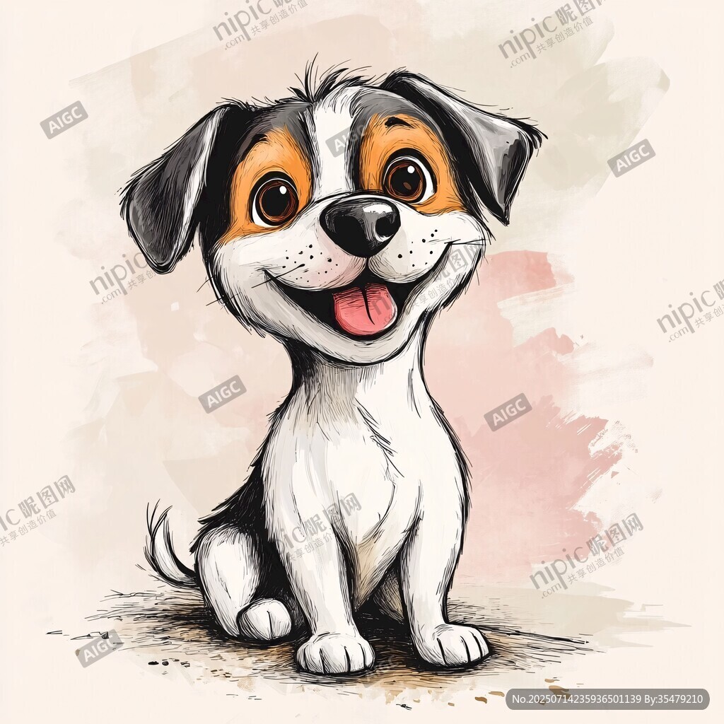 可愛萌趣小狗插畫形象