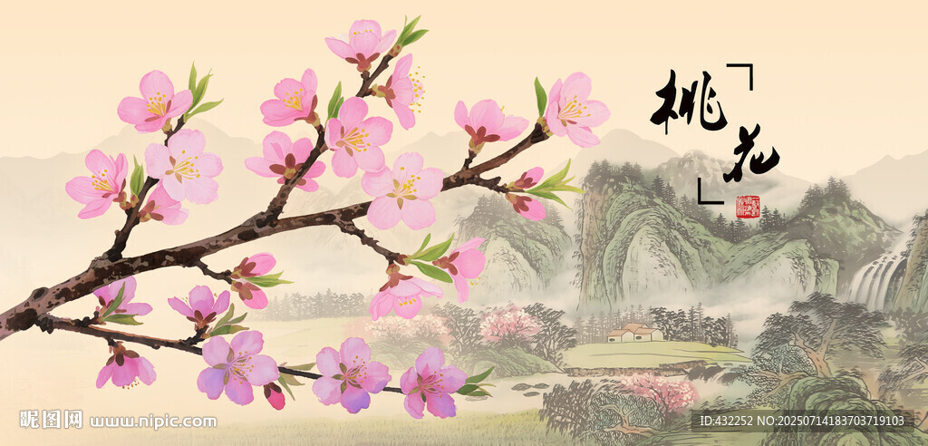 桃花枝桃花