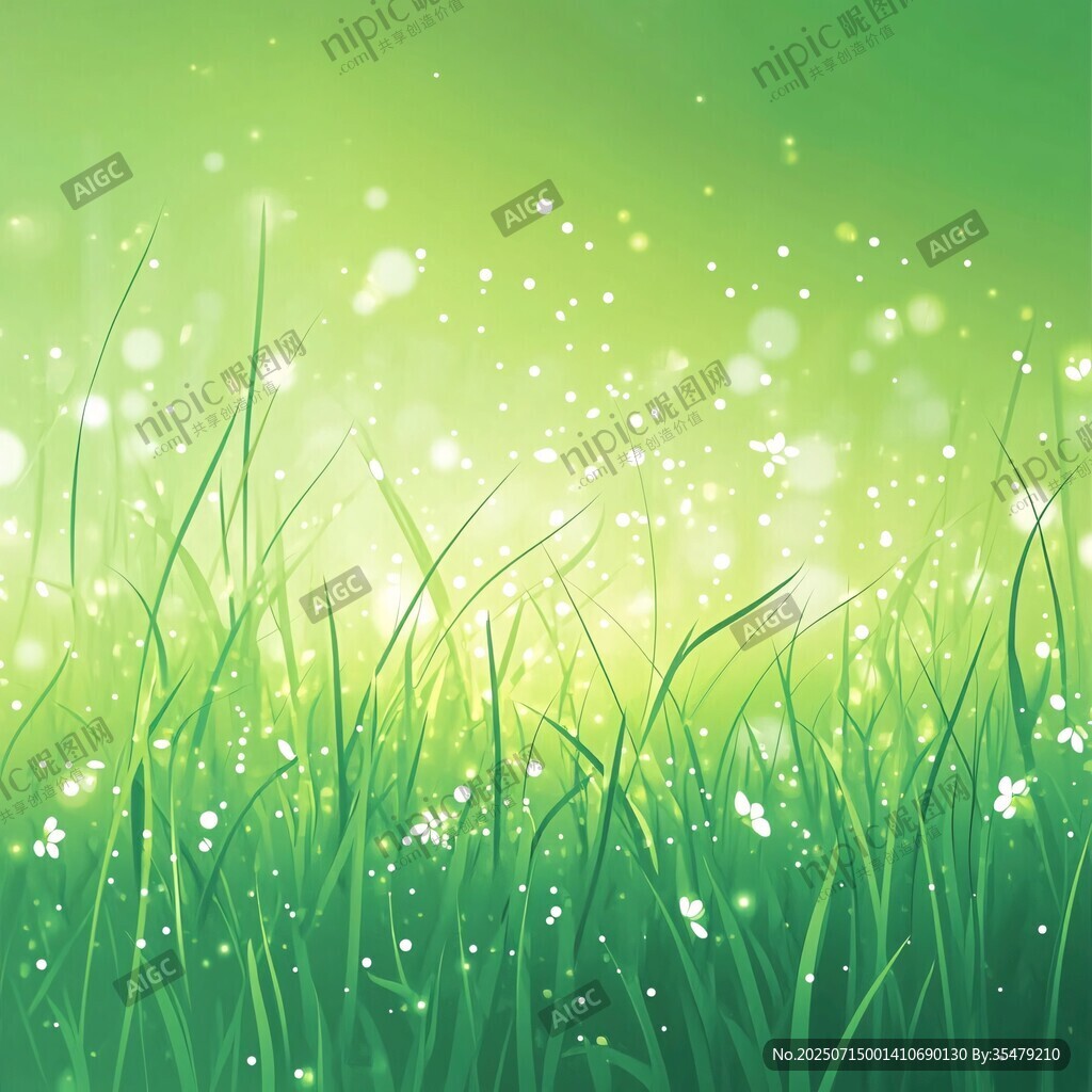 清新綠草夢(mèng)幻光斑背景圖