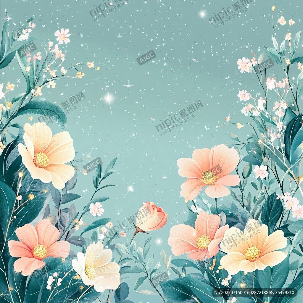 夢幻花卉背景圖