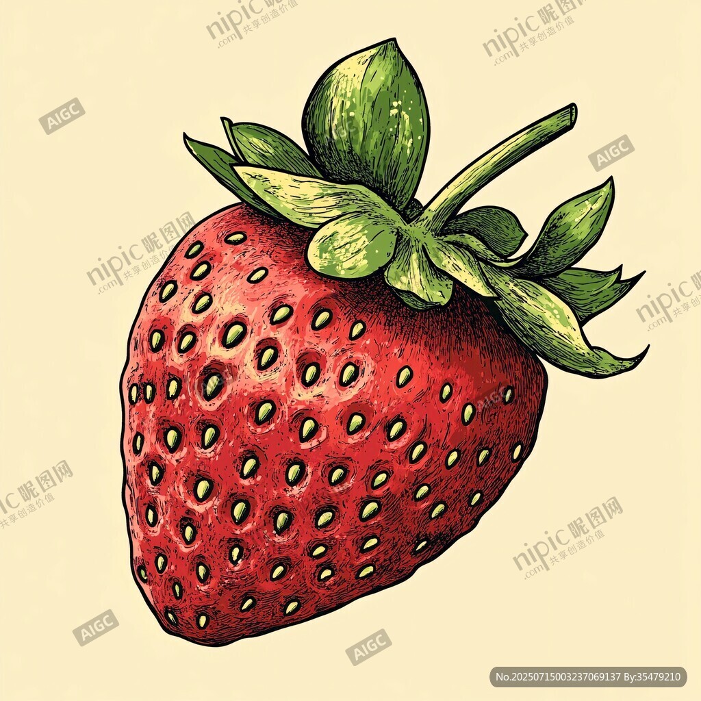 手繪草莓插畫