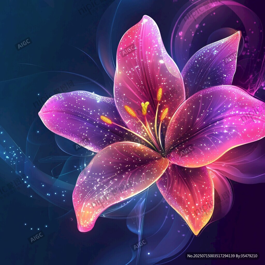 夢(mèng)幻炫彩百合花綻放