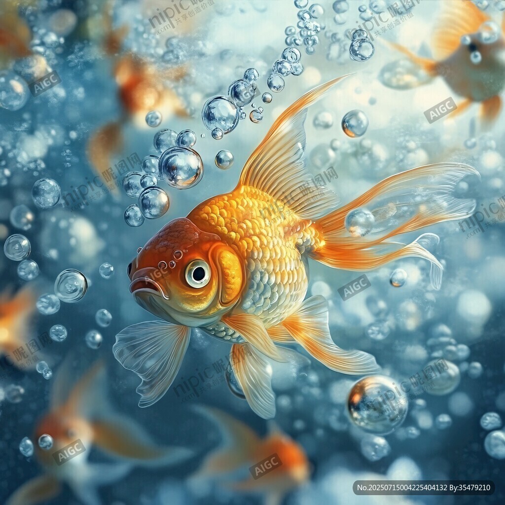 水中暢游的靈動金魚